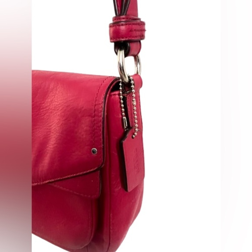 Vintage 90s Coach Taylor Mini Flap Crossbody
Berry Red Leather Silver Hardware - Picture 3 of 8